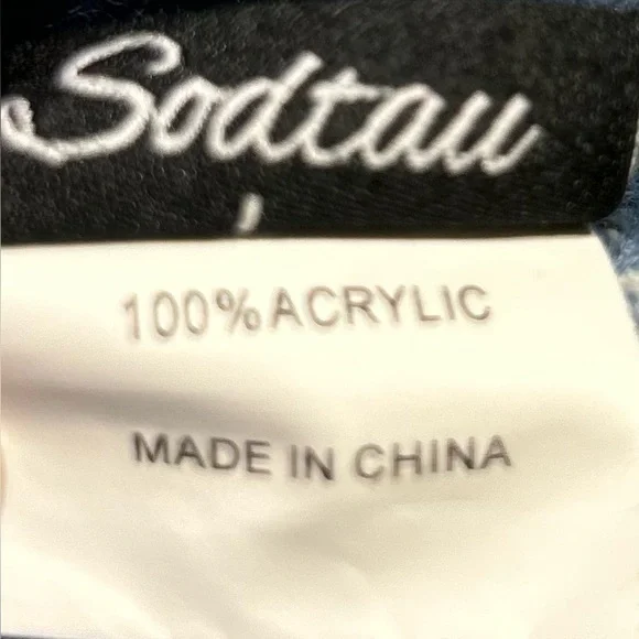 Chic Blue and White Women's Cardigan - Picture 6 of 7